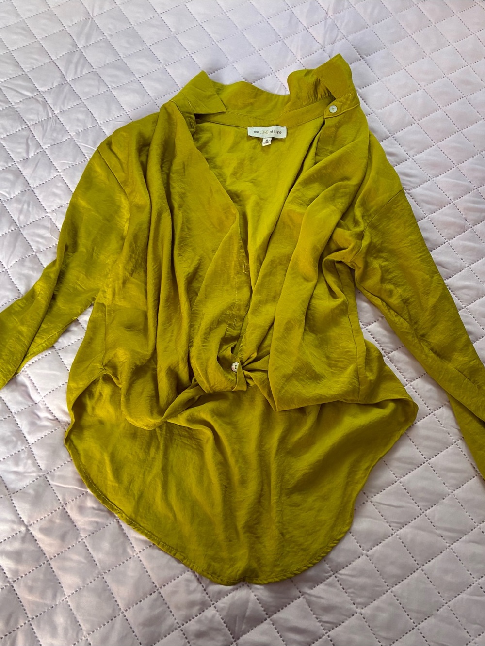 Women's Button-Front Blouse in Olive Green